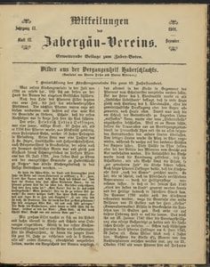 Titelblatt der Ausgabe 1901 XII