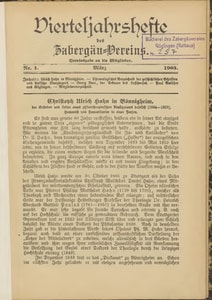 Titelblatt der Ausgabe 1903 I