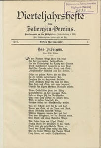 Titelblatt der Ausgabe 1910 I