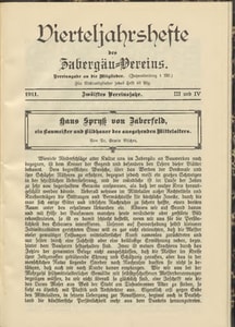 Titelblatt der Ausgabe 1911 III+IV