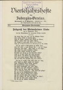 Titelblatt der Ausgabe 1913 I