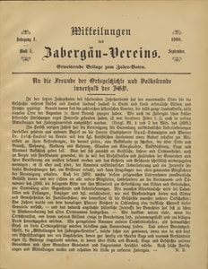 Titelblatt der Ausgabe 1900 V