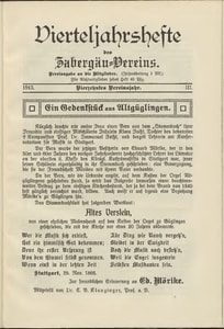 Titelblatt der Ausgabe 1913 III