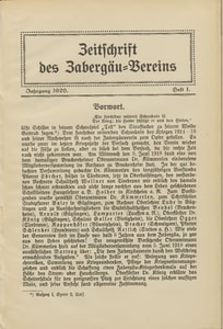 Titelblatt der Ausgabe 1926 I
