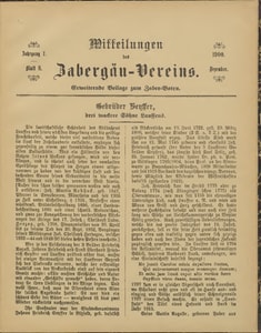 Titelblatt der Ausgabe 1900 VIII
