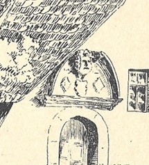 Büste 1921 auf Zeichnung v. Th. Weitzäcker: lockige Haare