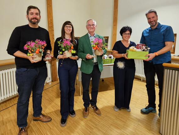 v.l. Dr. Robin D&uuml;rr, Dr. Natalie Pickartz, Ulrich Peter, BM#in Carmen Kieninger, Olaf Goldstein